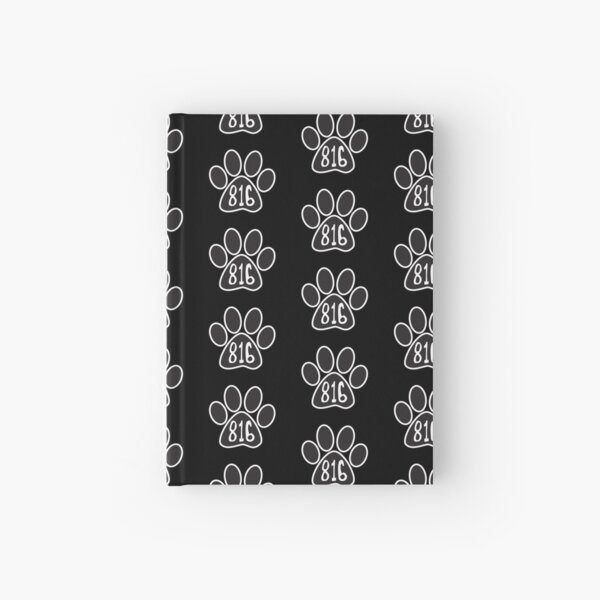 Hand Drawn Paw Missouri State 816 Area Code Hardcover Journal