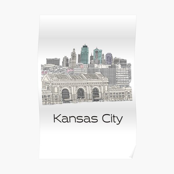 Hand Drawn Kansas City Skyline Poster