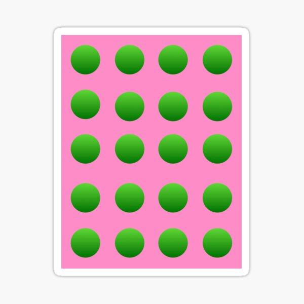 Polkadots Pink & Green Mask, Fashions & Products Sticker