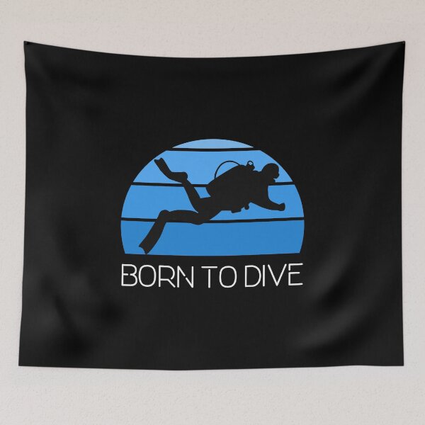 Item preview, Scuba Diving Blue Ocean Diver Silhouette Diving Born Dive Premium design designed and sold by CreatedByHeidi.