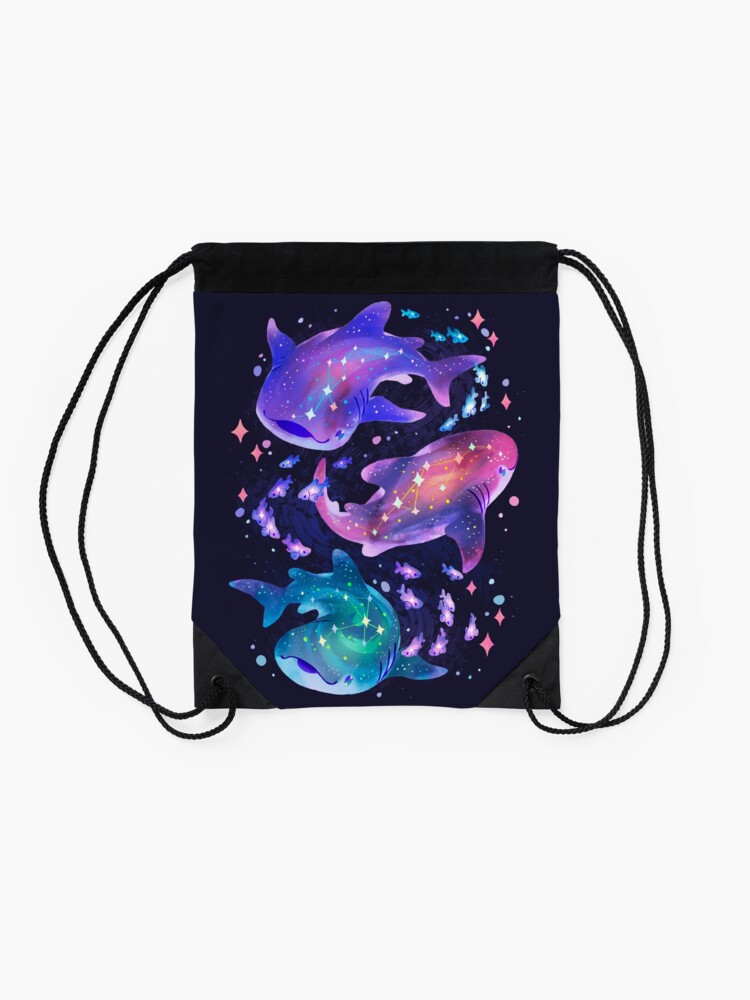 Alternate view of Cosmic Whale Shark Drawstring Bag