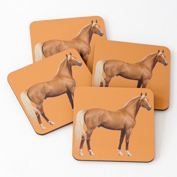 Item preview, BROWN HORSE ON CADMIUM ORANGE designed and sold by PetsandBeyond.