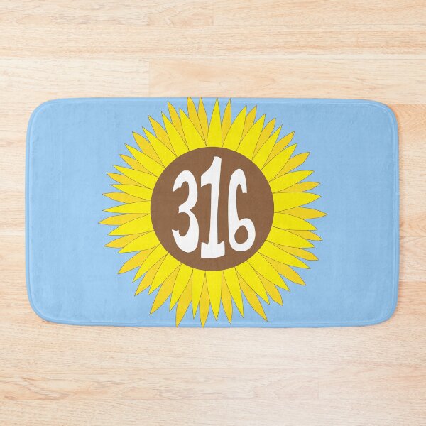 Item preview, Hand Drawn Kansas Sunflower 316 Area Code designed and sold by itsrturn.