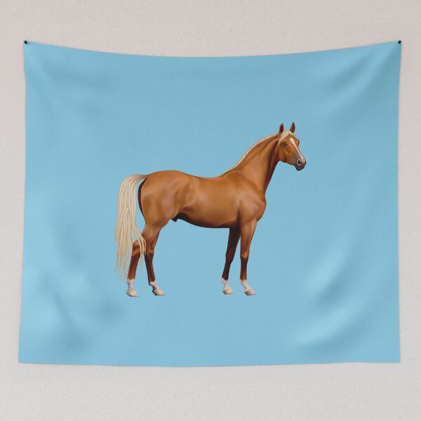 Item preview, BROWN HORSE ON SKY BLUE designed and sold by PetsandBeyond.