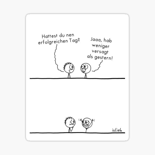 Erfolgreicher Tag islieb Comic Sticker