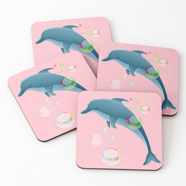Item preview, DOLPHIN AND BUBBLES ON PINK designed and sold by PetsandBeyond.