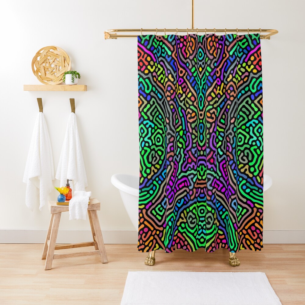 Freaky Stencil Shower Curtain