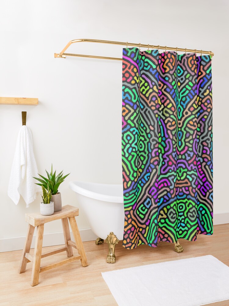 Alternate view of Freaky Stencil Shower Curtain