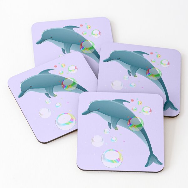 Item preview, DOLPHIN AND BUBBLES ON PALE LAVENDER designed and sold by PetsandBeyond.