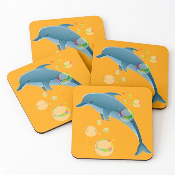 Item preview, DOLPHIN AND BUBBLES ON ORANGE PEEL designed and sold by PetsandBeyond.