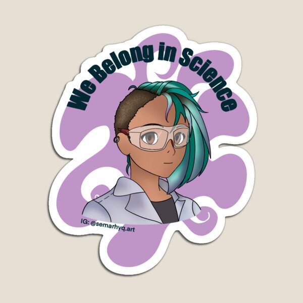 Green Hair Scientist Magnet