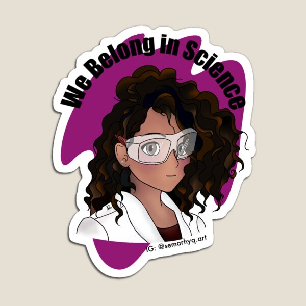 Curly Hair Scientist Magnet