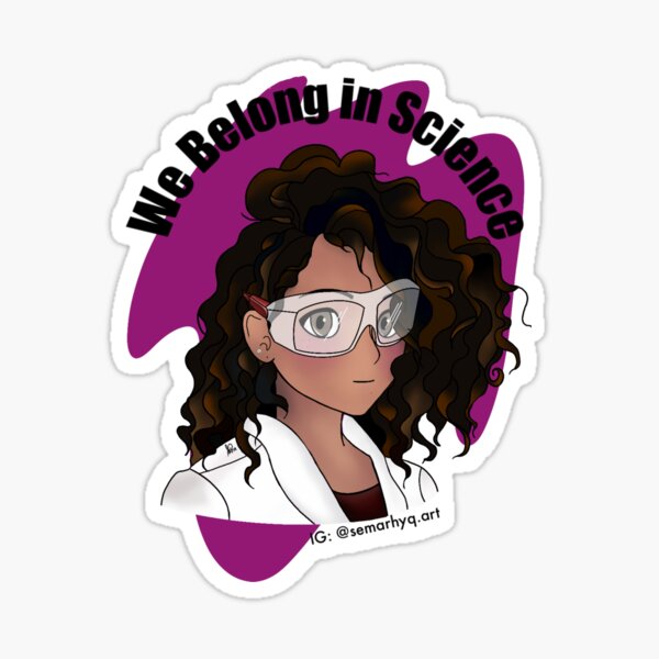 Curly Hair Scientist Sticker