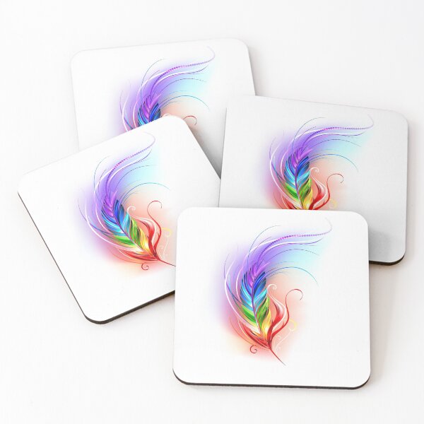 Item preview, Rainbow Feather on White Background designed and sold by Blackmoon9.