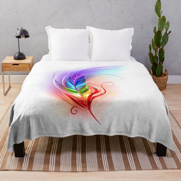Item preview, Rainbow Feather on White Background designed and sold by Blackmoon9.