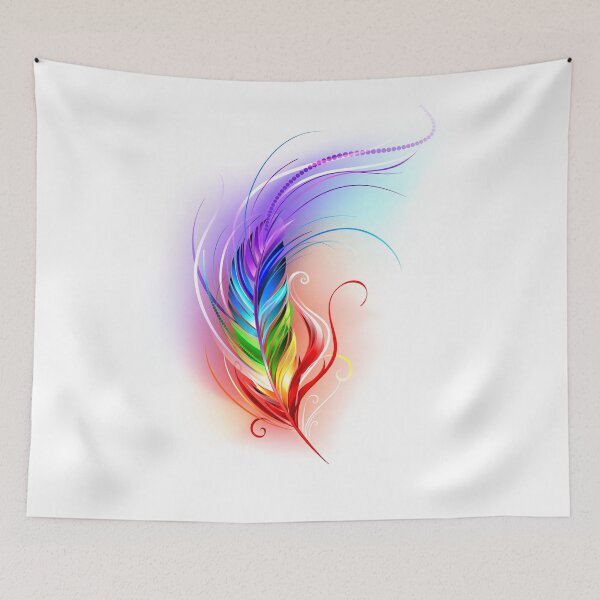 Item preview, Rainbow Feather on White Background designed and sold by Blackmoon9.