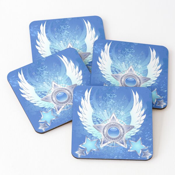 Item preview, Five silver stars on blue background designed and sold by Blackmoon9.
