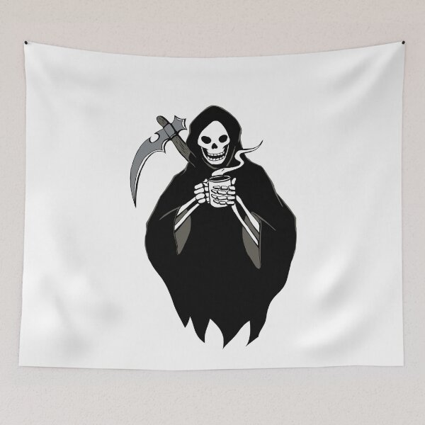 Item preview, Grim Reaper Loves Coffee Coffee Fan Gift designed and sold by oberdoofus.