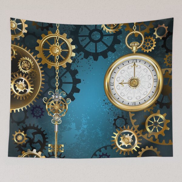 Item preview, Turquoise Background with Gears ( Steampunk ) designed and sold by Blackmoon9.