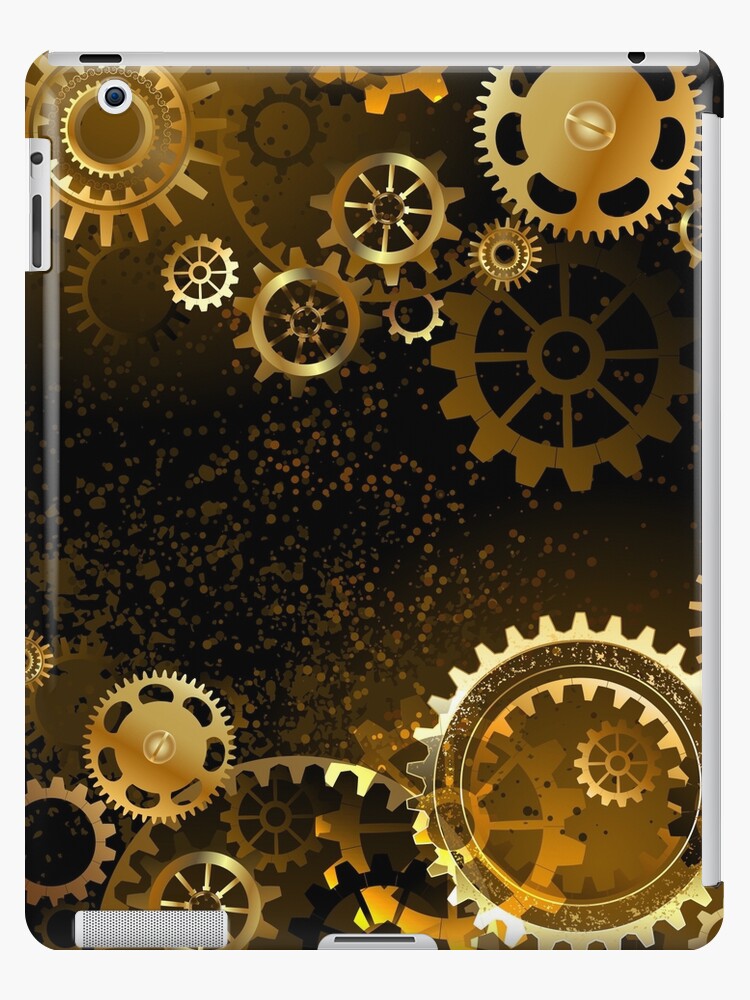 Clock with Gears ( Steampunk Clock ) iPad Case & Skin for Sale by