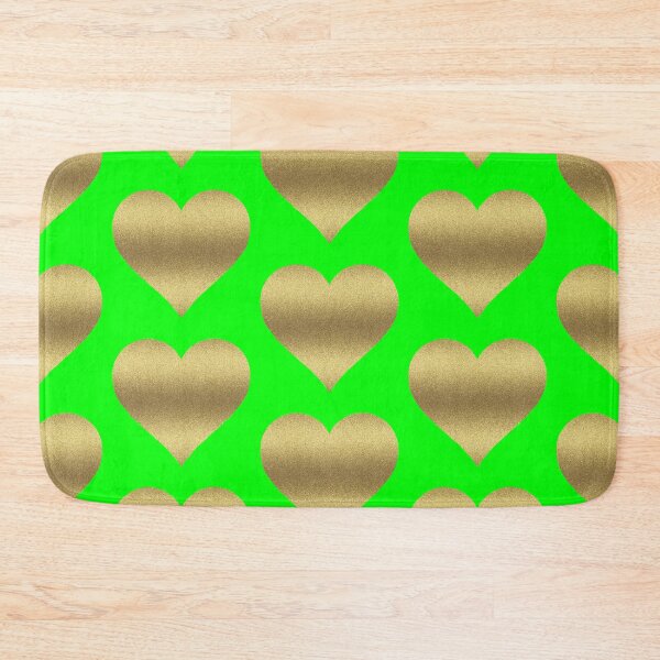 Item preview, GOLD GLITTER HEART ON GREEN designed and sold by PetsandBeyond.