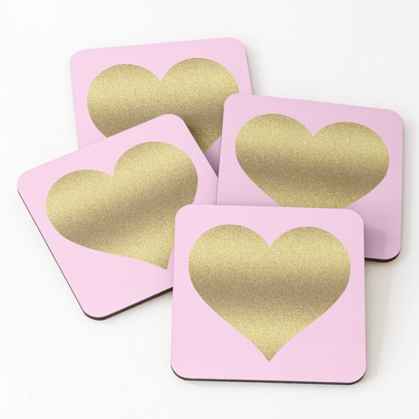 Item preview, GOLD GLITTER HEART ON CLASSIC ROSE designed and sold by PetsandBeyond.