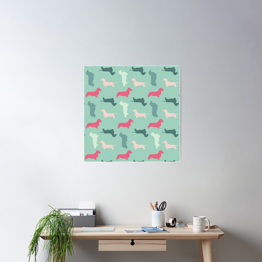 "Frosty" Dachshund Pattern Poster