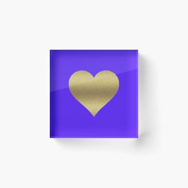 Item preview, GOLD GLITTER HEART ON HAN PURPLE designed and sold by PetsandBeyond.