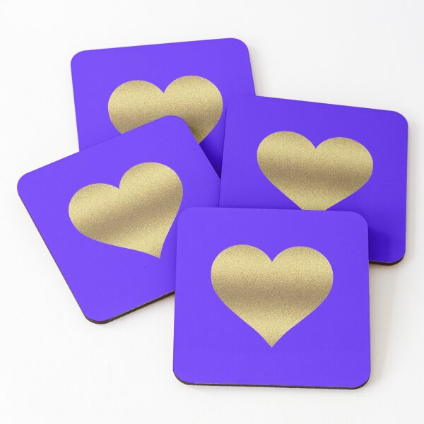 Item preview, GOLD GLITTER HEART ON HAN PURPLE designed and sold by PetsandBeyond.
