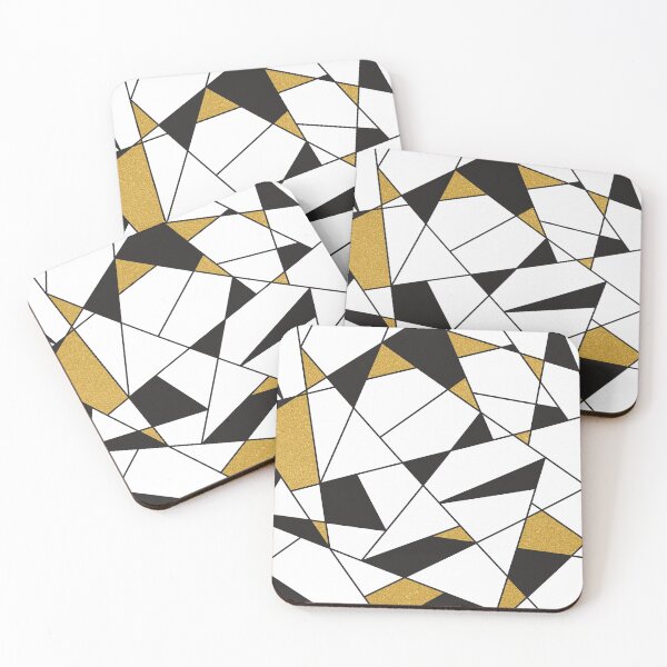 Item preview, Modern Art Geometry -black and white with gold- designed and sold by lematworks.