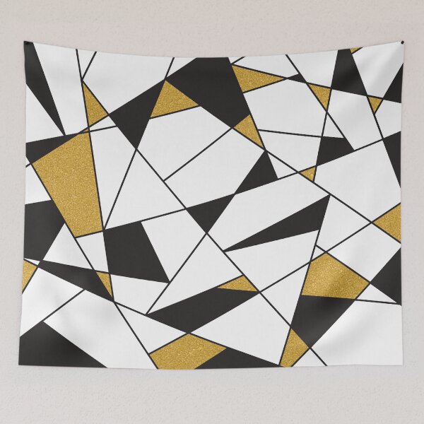 Item preview, Modern Art Geometry -black and white with gold- designed and sold by lematworks.