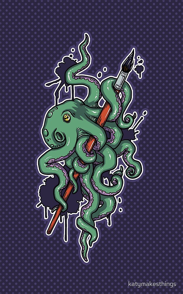"Octopus Ink" by katymakesthings Redbubble