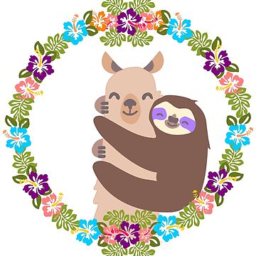 Artwork thumbnail, Llama and Sloth Best Friends Forever by evenstarhancock