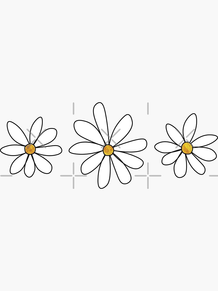 Three Daisy Flowers  Sticker for Sale by dil-emmas