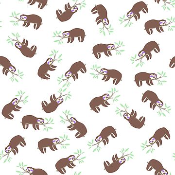 Artwork thumbnail, sleepy sloth napping on a branch by evenstarhancock