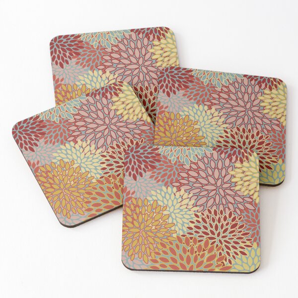 Item preview, Floral Print Pattern, Red, Yellow, Gold, Orange, Teal  designed and sold by meggydesigns.