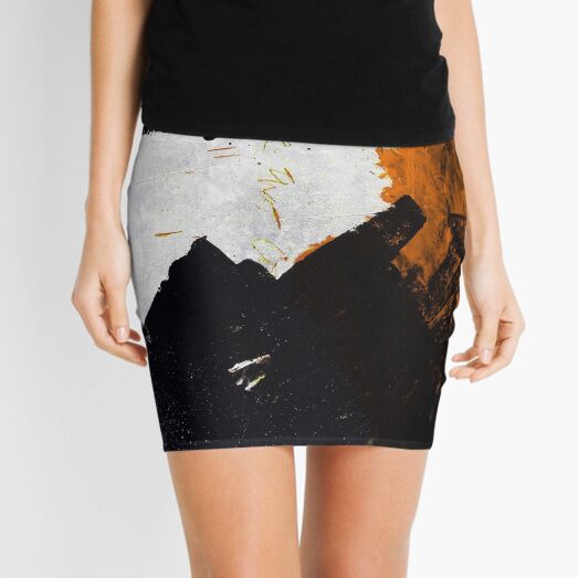 Minimal Orange on Black Mini Skirt