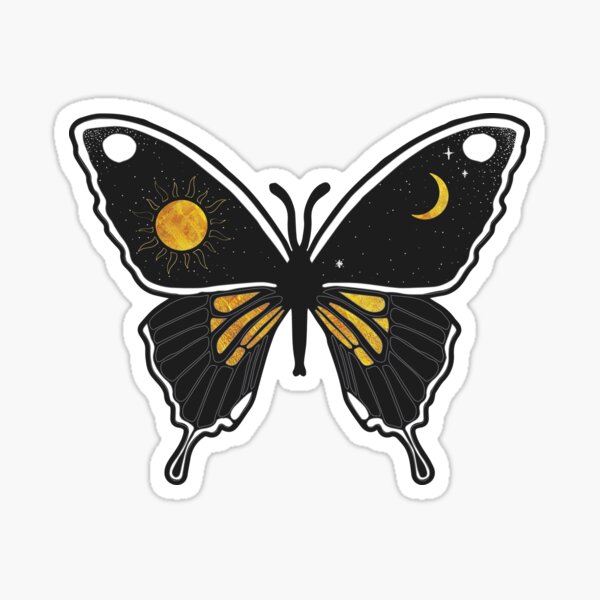 Sticker - Retro Gold Stamping Snowflake Butterfly Bubble Stickers