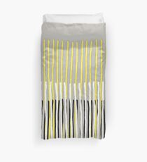 Yellow Rising - Abstract Stripes in Yellow, Grey, Black & White Duvet Cover