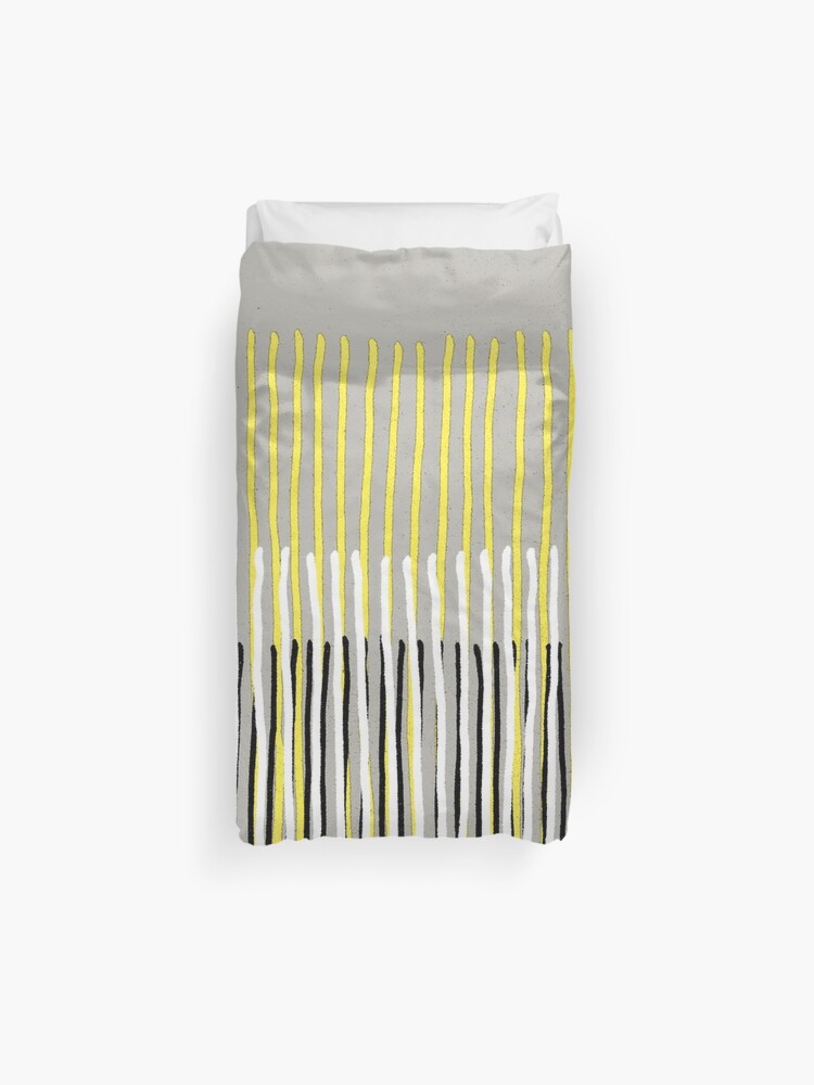 Yellow Rising Abstract Stripes In Yellow Grey Black White