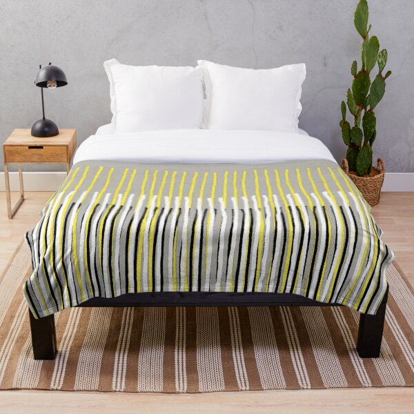 Item preview, Yellow Rising - Abstract Stripes in Yellow, Grey, Black & White designed and sold by micklyn.