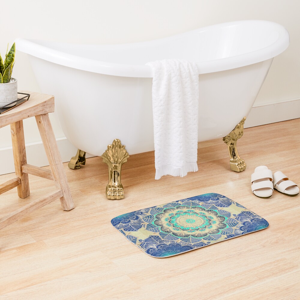 Midnight Bloom Bath Mat