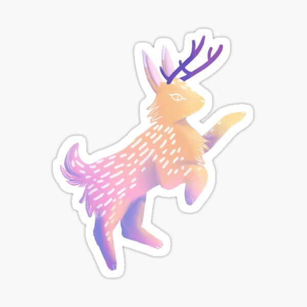 Colourful Jackalope Sticker