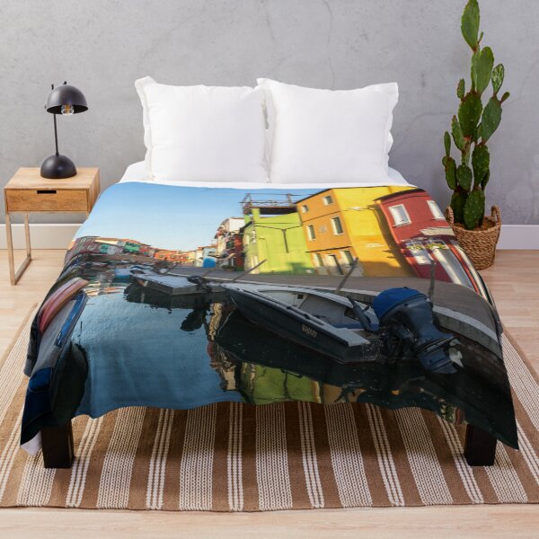 Item preview, Jewel-toned Island - Isola di Burano Fishermen Homes and Boats designed and sold by Georgia Mizuleva.