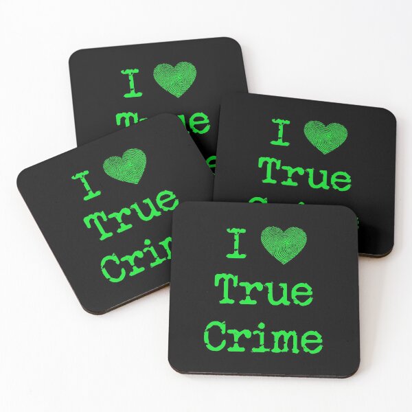 Item preview, I Love True Crime (Fingerprint heart) (green text) designed and sold by CrimeLab.