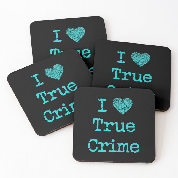 Item preview, I Love True Crime (Fingerprint heart) (aqua) designed and sold by CrimeLab.