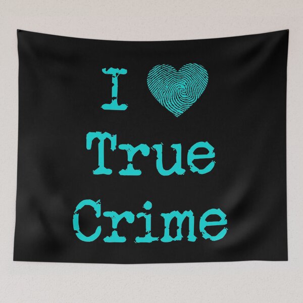 Item preview, I Love True Crime (Fingerprint heart) (aqua) designed and sold by CrimeLab.