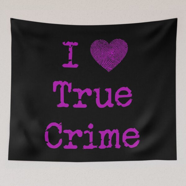 Item preview, I Love True Crime (Fingerprint heart) (purple) designed and sold by CrimeLab.