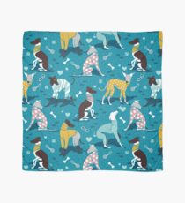 Greyhounds dogwalk // turquoise background Scarf