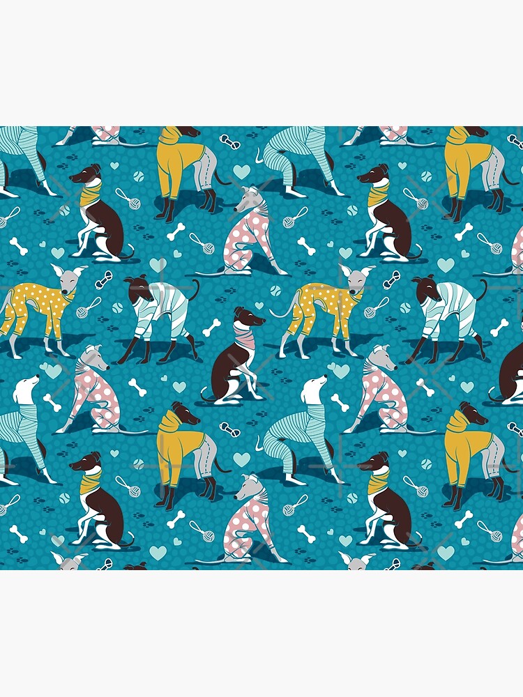 Greyhounds dogwalk // turquoise background by SelmaCardoso